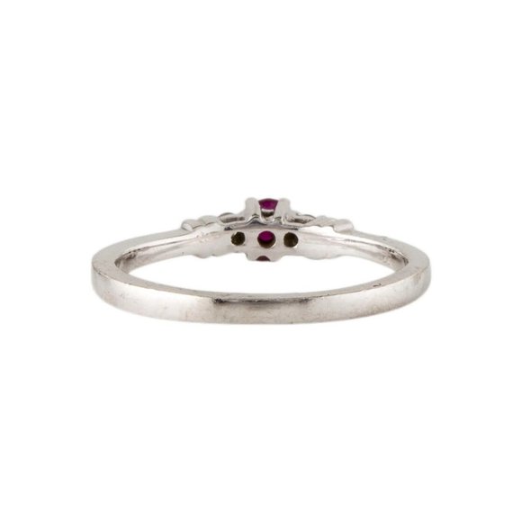 Platinum Ruby & Diamond Cocktail Ring Size: 6.75 - Picture 4 of 5